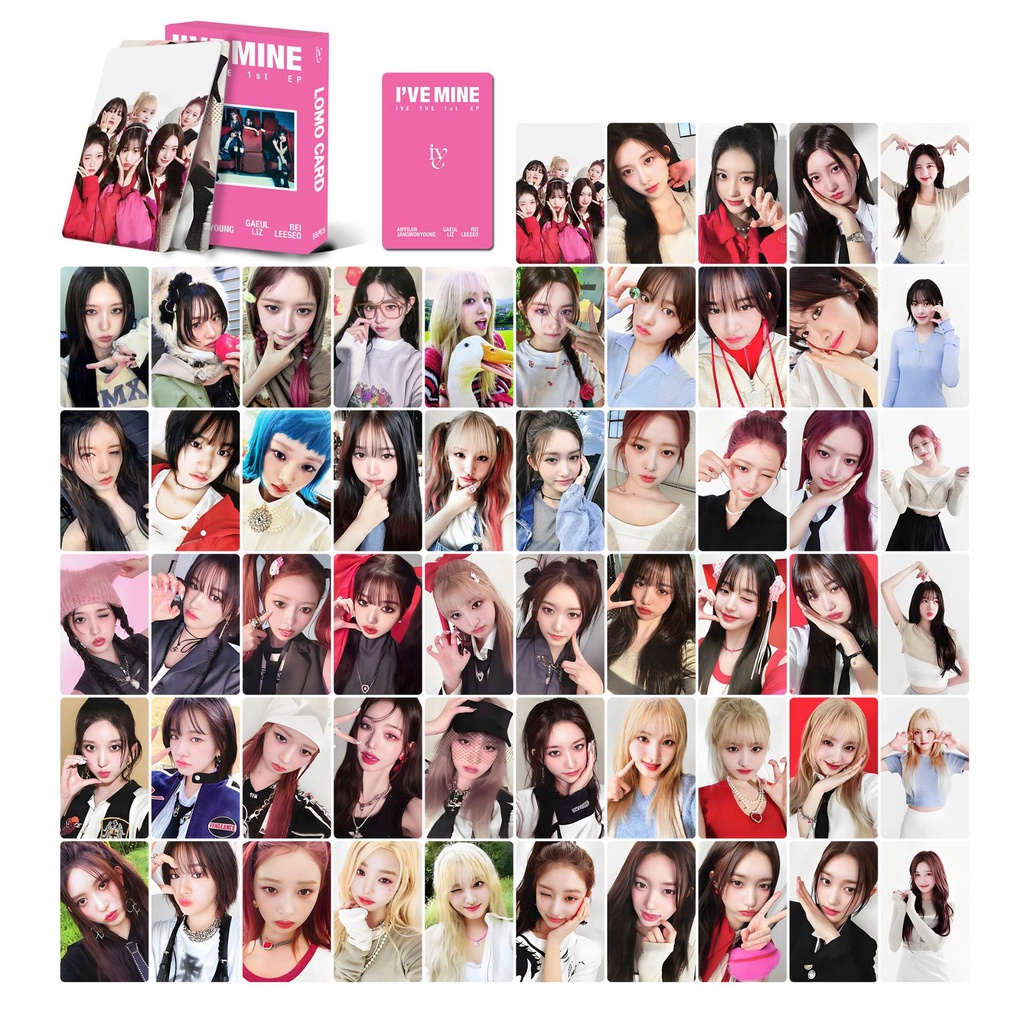 55pcs IVE I’VE MINE New Album Photocards THE 1st EP Lomo Cards WONYOUNG YUJIN LIZ LEESEO REI GAEUL Kpop Postcards
