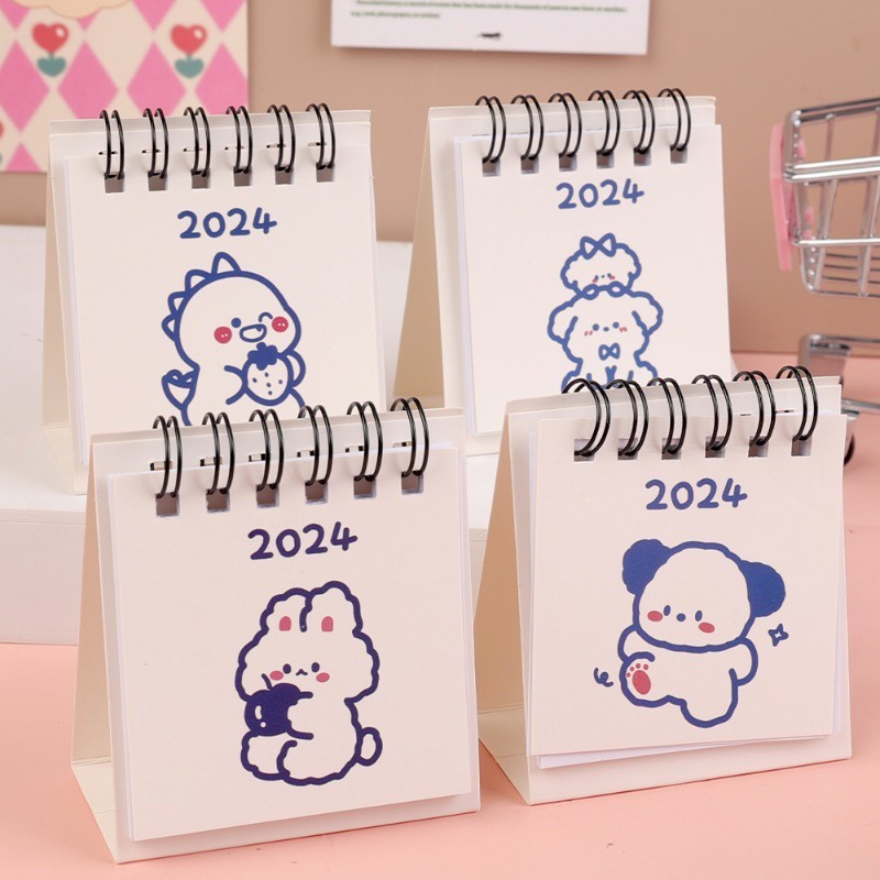 Lịch Để Bàn mini Năm 2024 Tự Trang Trí Hình Động Vật Dễ Thương