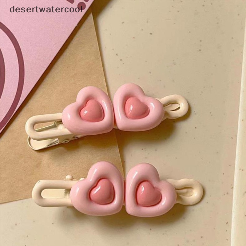 Kẹp Tóc Hình Trái Tim Màu Hồng Xinh Xắn Cho Nữ