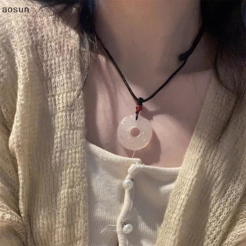 Aosun Dây Chuyền Bùa Hộ Mệnh Hoa Sen Đẹp Mắt Phong Cách Trung Hoa Cho Nữ