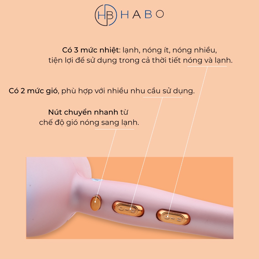 Máy sấy tóc MNH S760 2 chiều nóng lạnh, công suất lớn 2200W