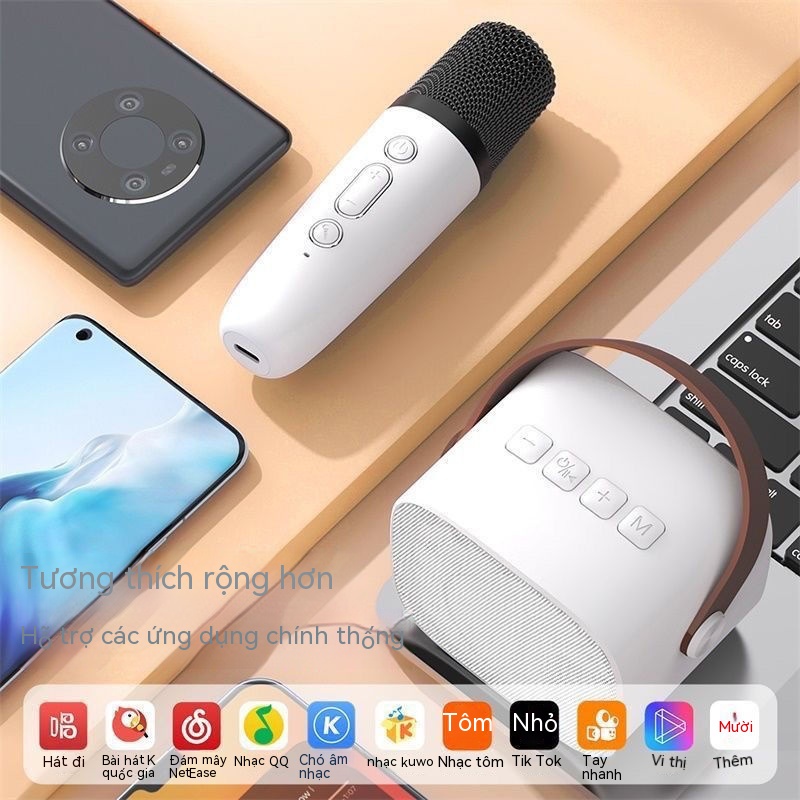 Micro Mini Micro Âm Thanh Micro Karaoke Gia Đình Micro Bluetooth Không Dây Điện Thoại Di Động Gia Đình KTV