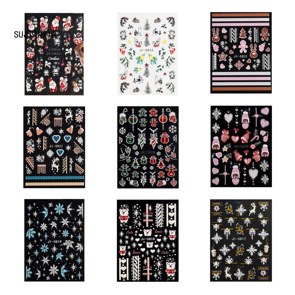 Giày Thể Thao sujianxia sujianxia Năng Động Hợp Thời Trang| Miếng Dán Trang Trí Móng Tay 3d Tự Dính Không Phai Hình Bông Tuyết Giáng Sinh mini Cho Nữ