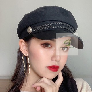 Mũ nữ thủy thủ hàn quốc, mũ beret cá tính, trơn mỏ da viền dây đan hot trend, mũ nồi baker boy - tổng kho daikin