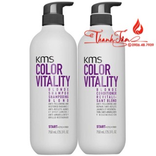 Dầu gội xả giữ màu tóc nhuộm kms color vitality 750mlx2