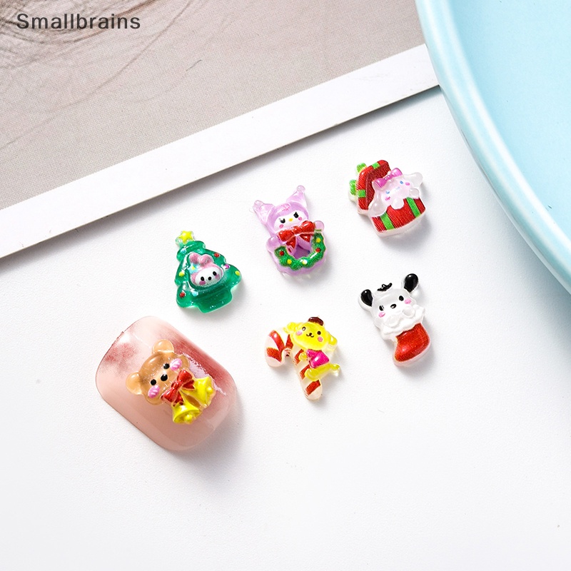 SANRIO Set 10 Phụ Kiện Trang Trí Móng Tay Chủ Đề Giáng Sinh Dễ Thương