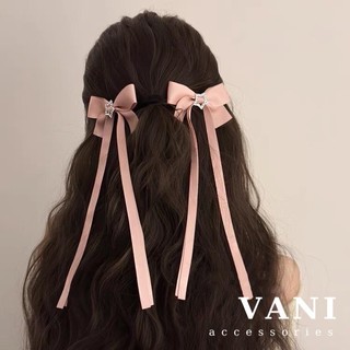 Kẹp Tóc Nơ Kèm Ruy Đính Ngôi Sao Viền Đá - Vani Store - PKT00368