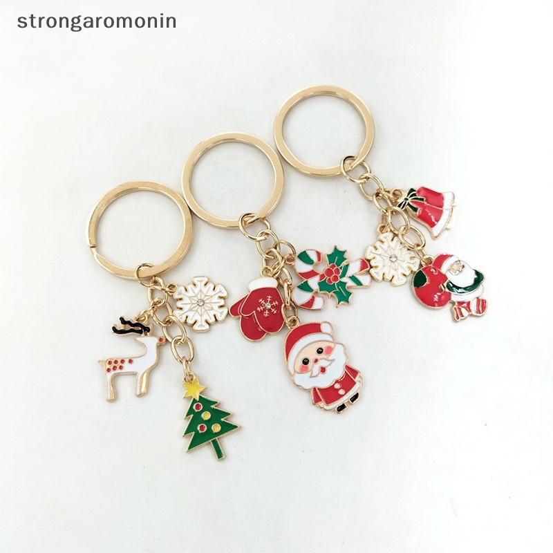St Móc Khóa Hình Ông Già Noel Bông Tuyết / Hoa Tuyết Làm Quà Tặng Giáng Sinh Cho Nam Và Nữ st