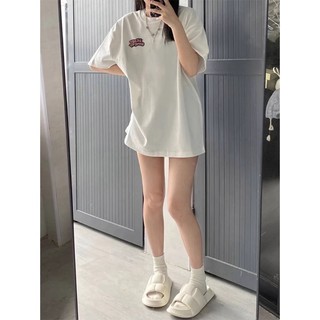 Áo thun nữ form rộng cotton 100% cổ tròn in basic GUGUNO (A)
