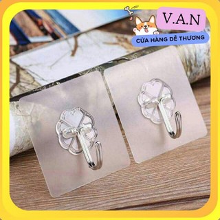 Móc Dán Tường Siêu Dính Trong Suốt Chịu Lực Tốt Treo Tường Chắc Chắn 6x6 cm