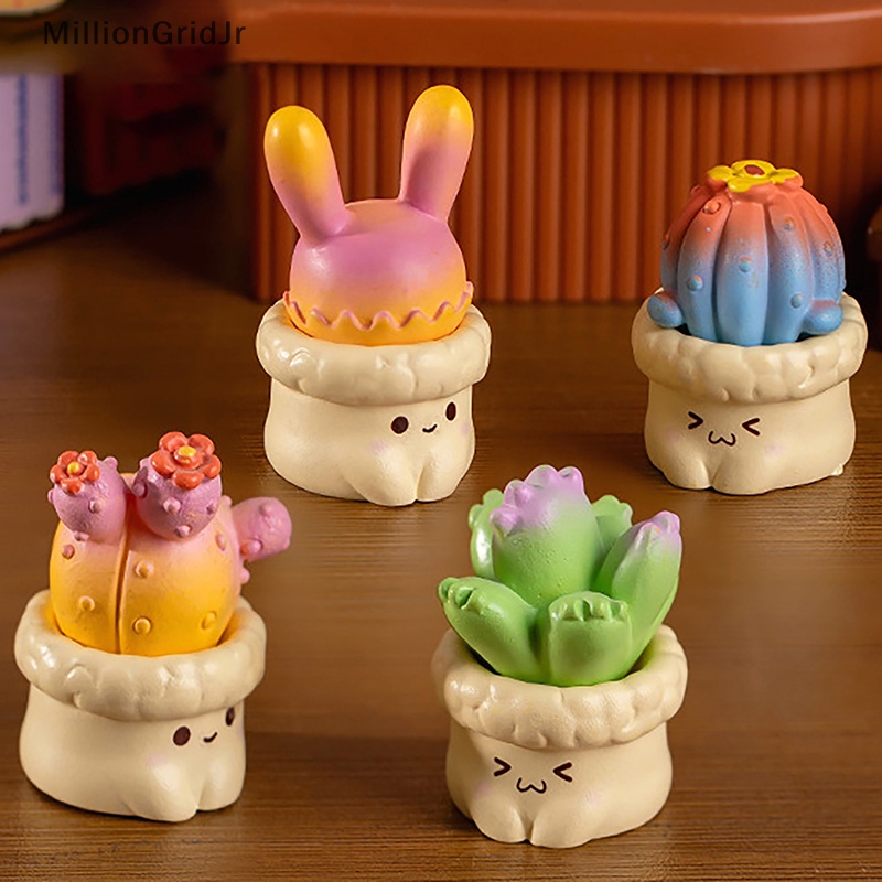 Mlg Chậu Cây Xương Rồng Giả Dễ Thương Sáng Tạo Trang Trí Tiểu Cảnh / Máy Tính / Xe Hơi jr