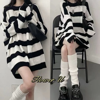 Dài Vừa Phải Và Lỏng Lẻo Áo Len Dệt Kim Tay Áo Dài Sọc Thời Trang Phong Cách Mới Kéo Qua Vận Chuyển Từ Hà Nội V061