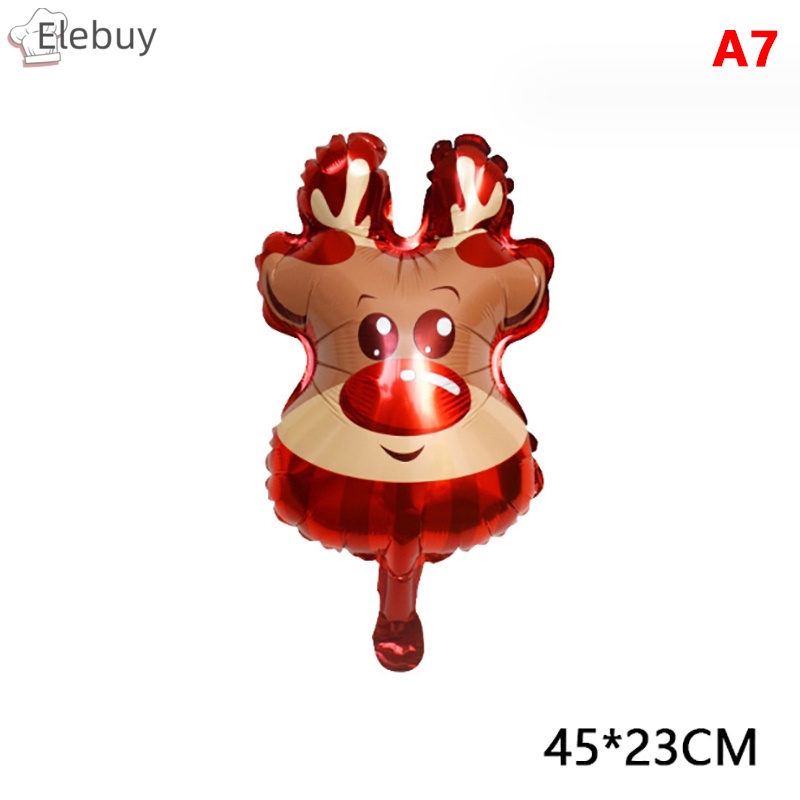 Set 25 Bong Bóng Lá Nhôm Hình Ông Già Noel / Người Tuyết / Tuần Lộc / Cây Thông Giáng Sinh / Năm Mới