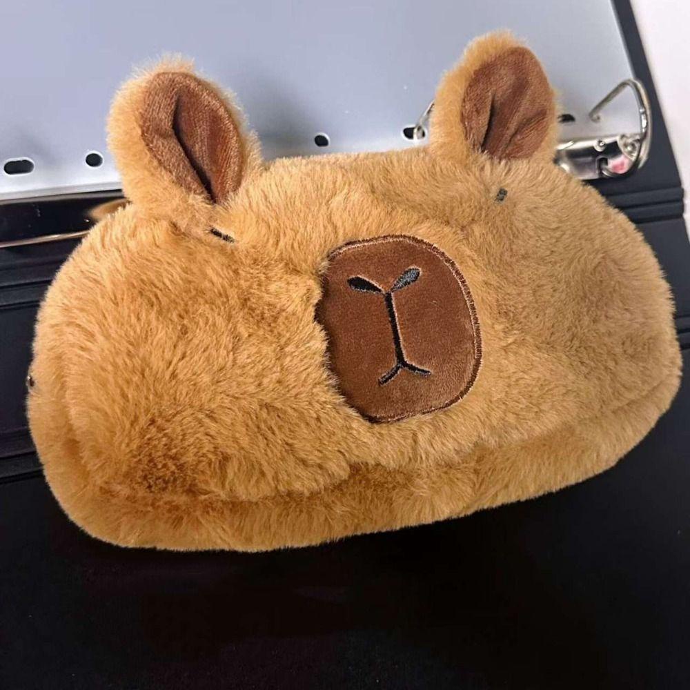 Lanfy Túi Đựng Bút Hình Búp Bê capybara Nhồi Bông Mềm Mại