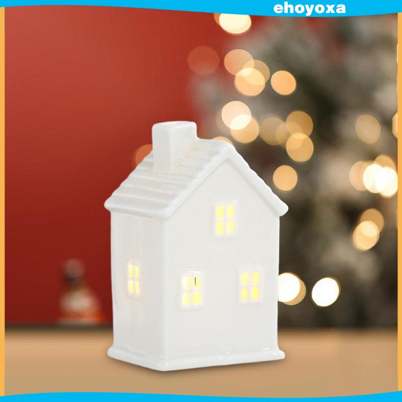 Đèn led Ngủ Hình Ngôi Nhà Gốm Sứ Phong Cách Giáng Sinh