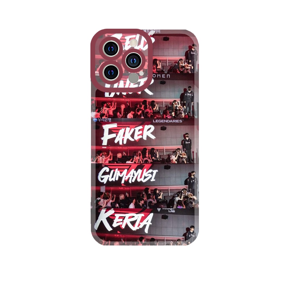 Ốp lưng iphone cạnh vuông T1 Faker Keria League of Legends 8plus/x/xs/11/12/pro/max/plus/promax