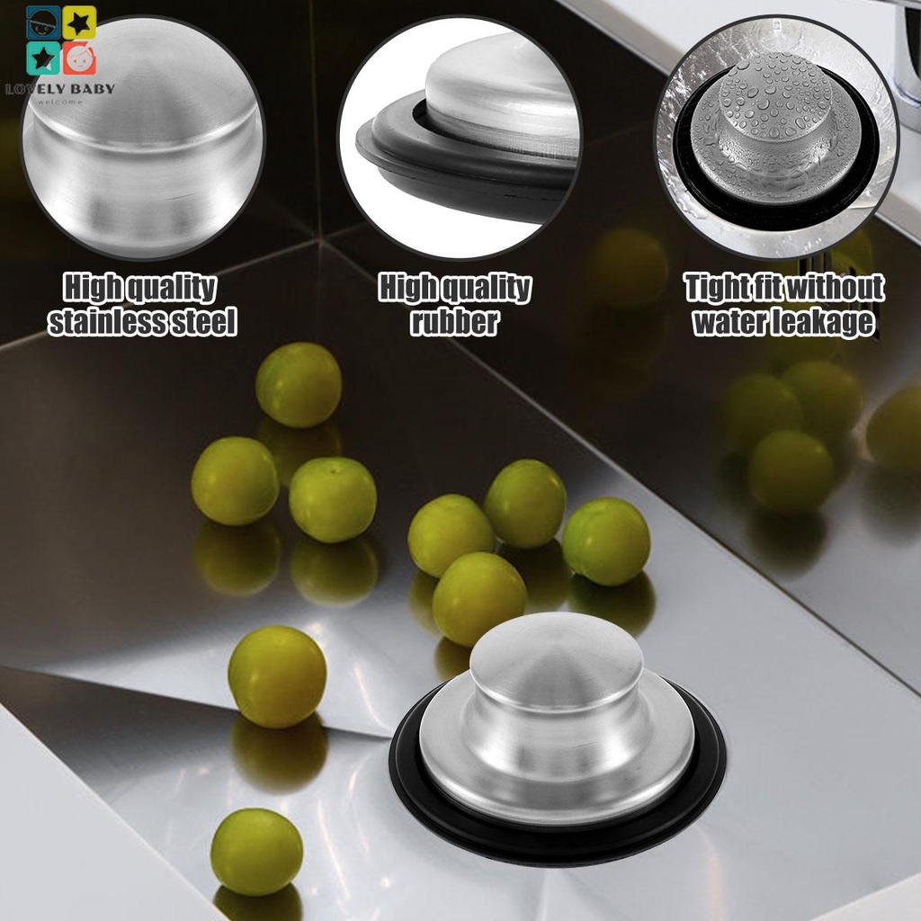 Bộ 2 Miếng Chặn Bồn Rửa Chén Chống Rò Rỉ Bằng Thép Không Gỉ + Chốt Khóa Chuyên Dụng Cho Nhà Bếp Ibc81955