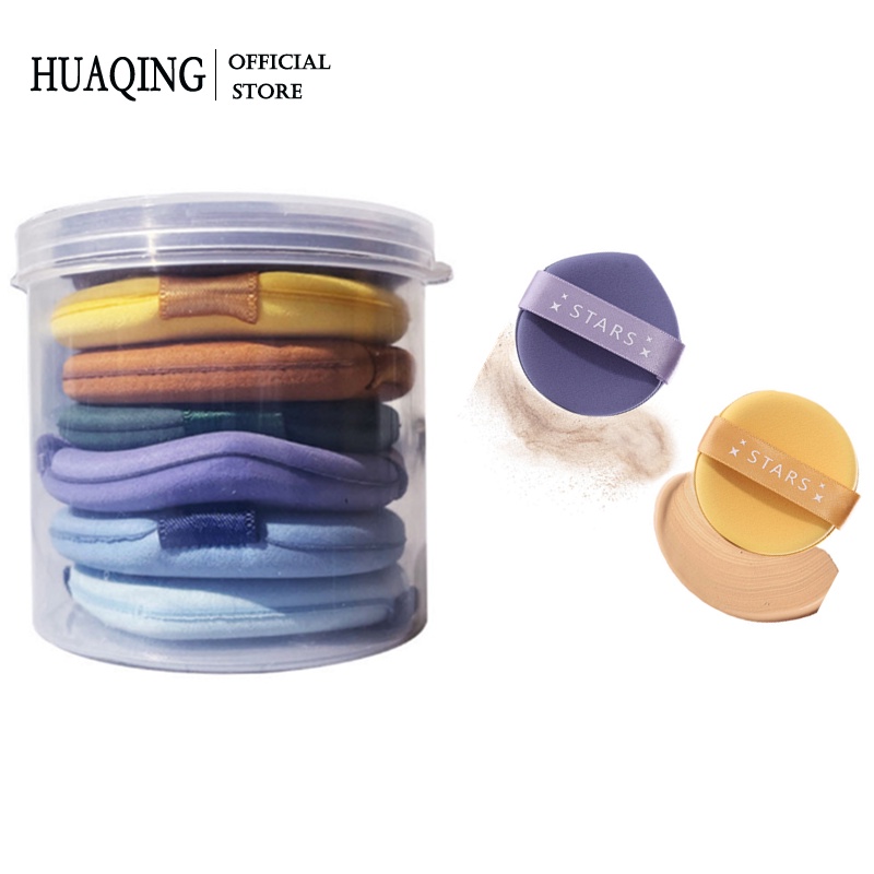 HUAQING Set 7 Mút Trang Điểm Kèm Hộp Đựng Tiện Lợi