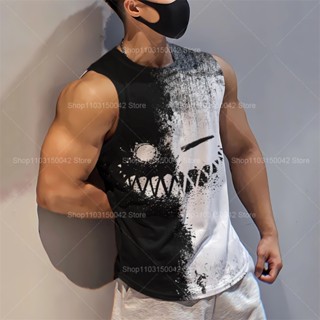 Mùa Hè Nam Tập Gym Áo Lưới Chạy Thể Thao Thể Dục Áo Sơ Mi Không Tay Smile 3D In Vintage Nhanh Khô Singlets Quần Áo Nam