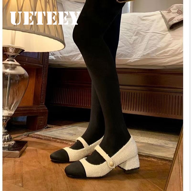 UETEEY  giày búp bê Mary Jane Lolita Đế da mềm đế êm thời trang Nhẹ nhàng Đa năng Đi biển Chất lượng cao Phóng khoáng FLF23B0V1L 48Z231127