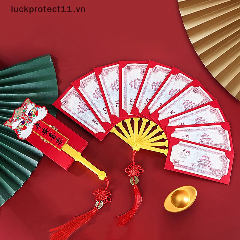 Bao Lì Xì Năm Mới 2024 Hình Quạt Phong Cách Trung Hoa