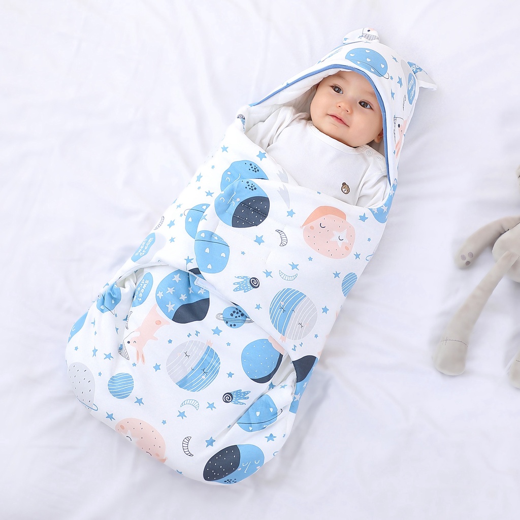 Túi Ngủ cotton Thuần Khiết Dày Dặn Quấn Em Bé Sơ Sinh Phong Cách Xuân Thu Đông