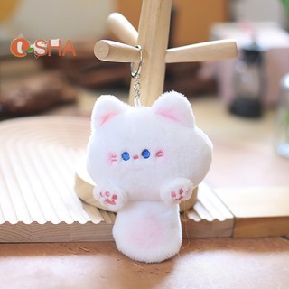 [lsha] Móc Khóa Xe Hơi / Túi Xách Hình Mèo Nhồi Bông Mềm Mại Đáng Yêu diy Mới