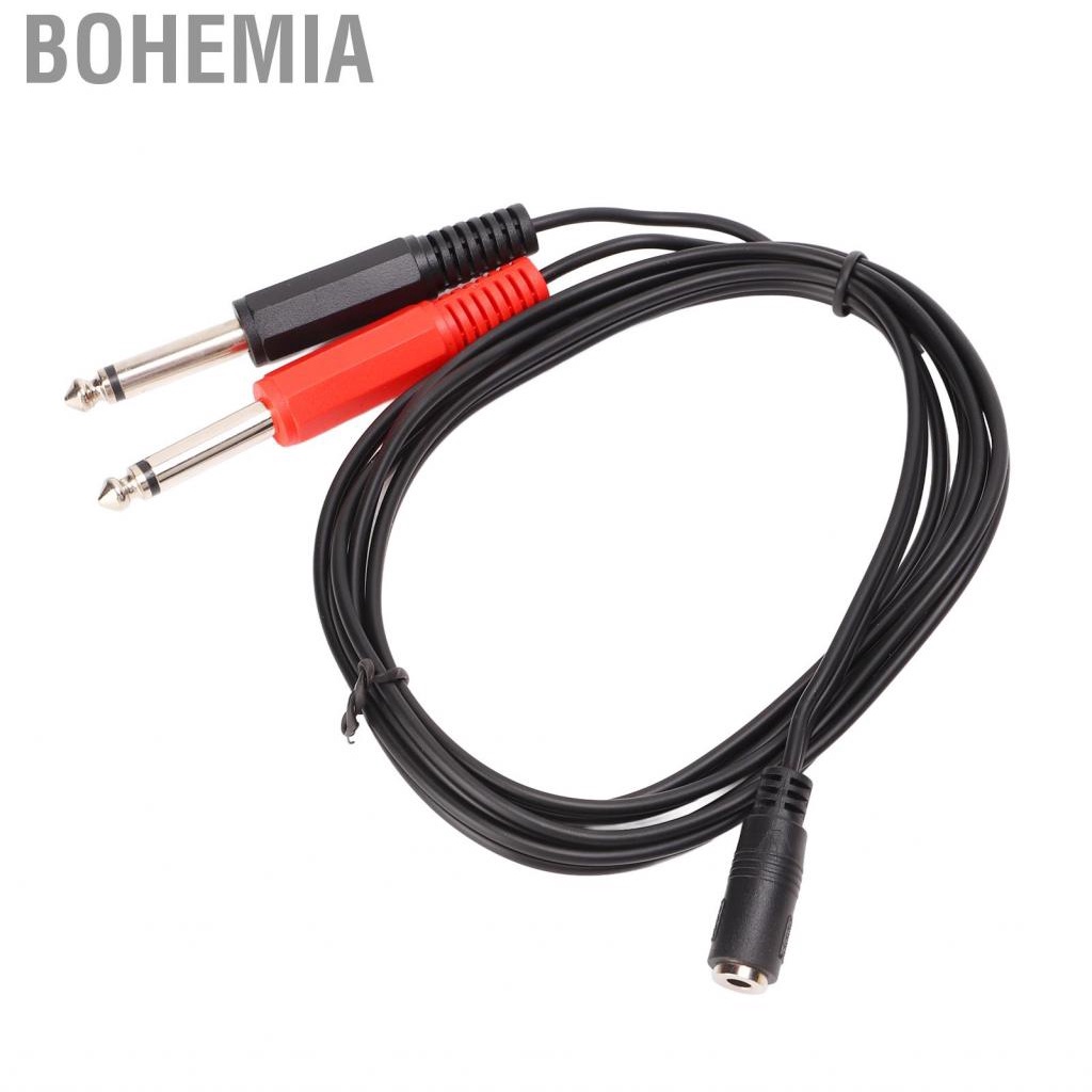 Bohemia .5m Stereo Adapter Cable Splitter 3.5mm Female To 6.35mm Male Mono Set