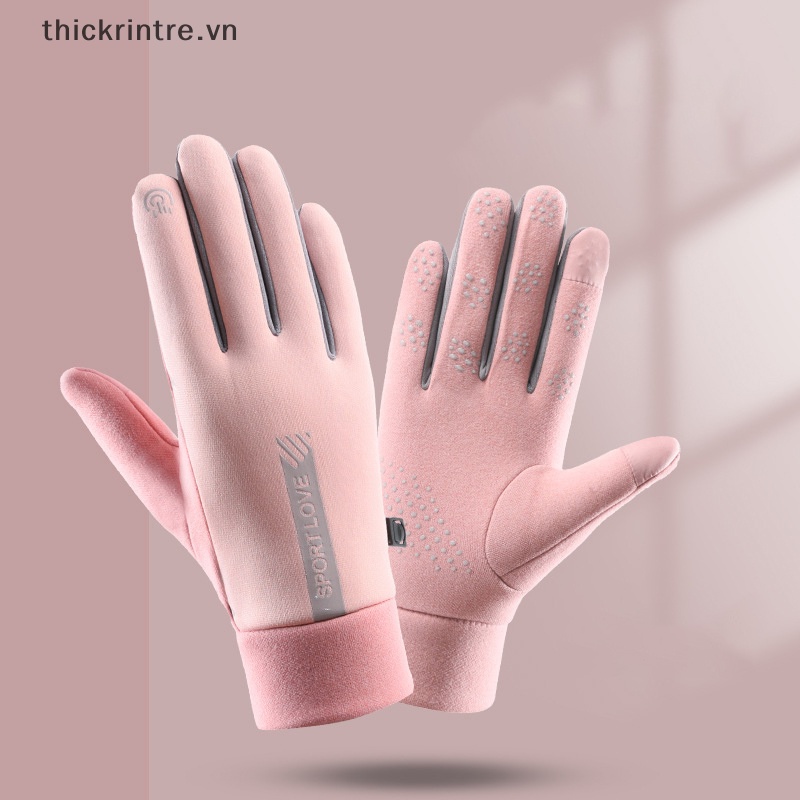 Th Găng Tay Chạy Xe Đạp / Trượt Tuyết Vải Lông Cừu Giữ Ấm Chống Nước Chống Lạnh Mùa Đông Cho Nữ vn