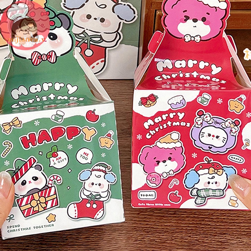 Hộp Giấy Đựng Bánh Quy / Kẹo / Quà Giáng Sinh Di Động In Họa Tiết Hoạt Hình yanca