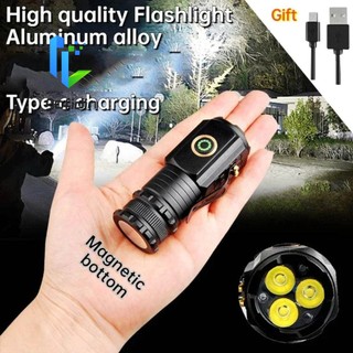 Gofidin đèn pin usb mini siêu sáng bằng hợp kim nhôm kèm đèn câu cá