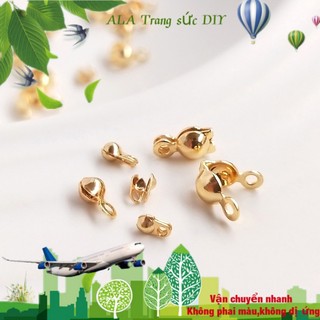 💖Trang sức DIY phụ kiện💖14K mạ vàng khóa đậu khóa tai gấp đôi khóa vỏ ốc khóa DIY vòng đeo tay dây chuyền chuỗi ngọc trai phụ kiện【Khóa kết nối/ cái nút】