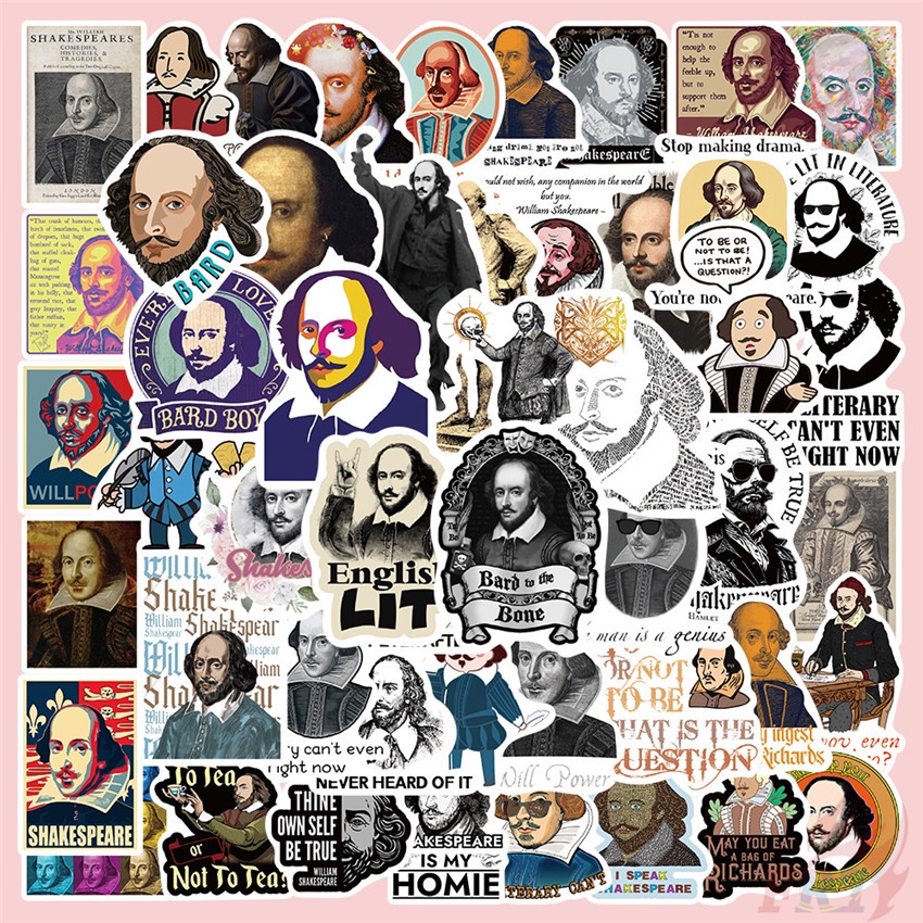 Bộ 50 Miếng Dán Trang Trí Độc Đáo Chất Lượng Cao ❉ William shakespeare series 01 Nhãn Dán ❉ Sticker Dán Tường Chống Thấm Nước Họa Tiết doodle Hợp Thời Trang