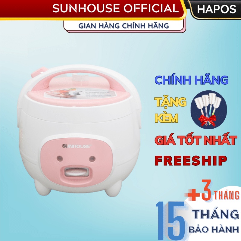 Nồi cơm điện Sunhouse mini 1.2L và 1.8l Chính hãng, lòng nồi lớp chống dính siêu bền giữ nhiệt tốt - HAPOS OFFICIAL