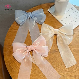Kẹp Tóc Nơ Màu Trắng Đen Thời Trang Cho Nữ Mới