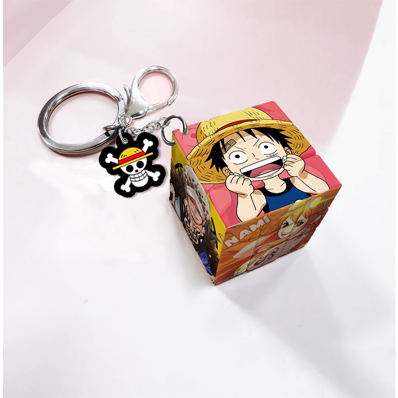 SLAM DUNK,Demon Slayer,JOJO,ONE PIECE,BLUE LOCK,Haikyuu!! Attack on Titan, NARUTO,SPY FAMILY,Jujutsu Kaisen,Tokyo Revengers,Hunter, Chainsaw Man Small Rubik's Cube Keychain Pendant