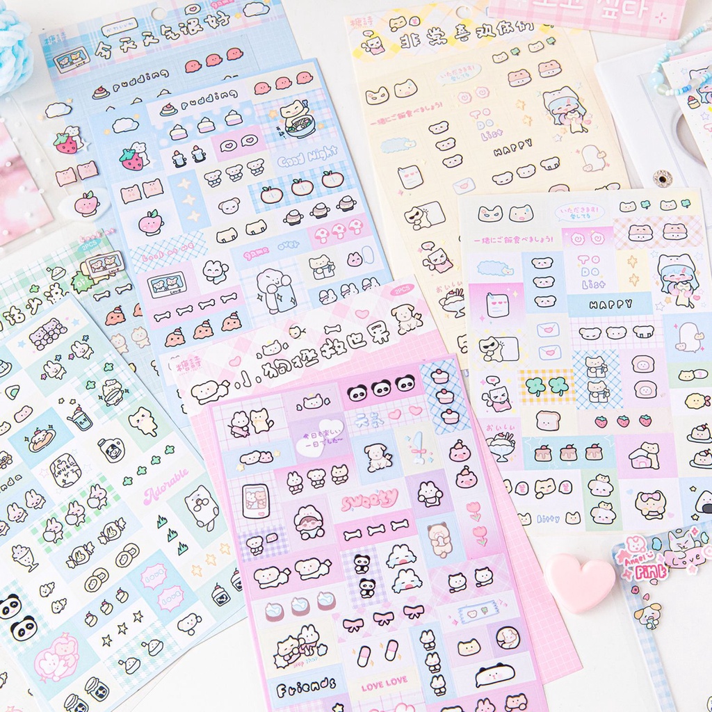 Ông. Set 2 Tấm Sticker Dán Trang Trí Lều Họa Tiết Hoạt Hình Dễ Thương diy
