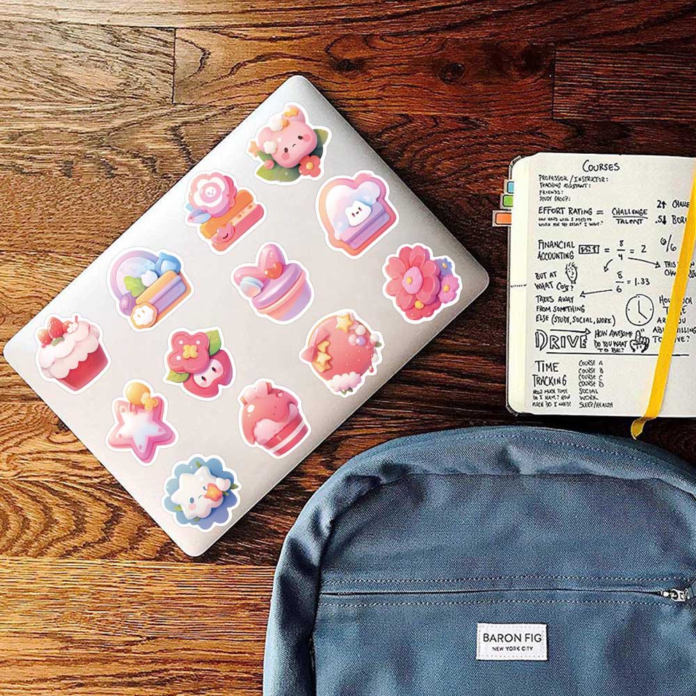 Bộ 56 Miếng Dán Trang Trí Mũ Bảo Hiểm / Bút Chì Chống Thấm Nước Họa Tiết kirby graffiti Dễ Thương