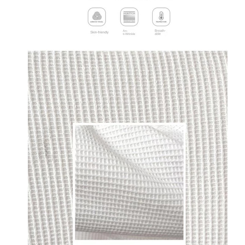 Waffle Áo Thun Nam Dài Tay Cổ Tròn Thời Trang Hàn