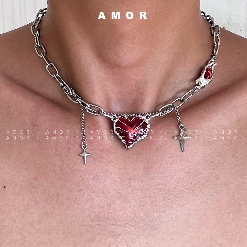 Vòng cổ Hiphop Đường Phố punk Nhỏ Thiết Kế Cao Cấp Lạnh Và Hợp Thời Trang Cho Nam Và Nữ imprisoning love hip hop