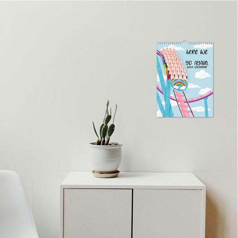 KUNHEV Lịch Giấy 2024 Treo Tường Trang Trí In Chữ we go again