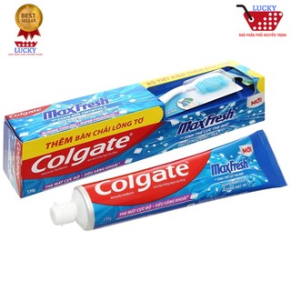 Kem đánh răng Colgate MaxFresh 180g/ 230g Hương bạc hà - Tặng bàn chải Cao cấp