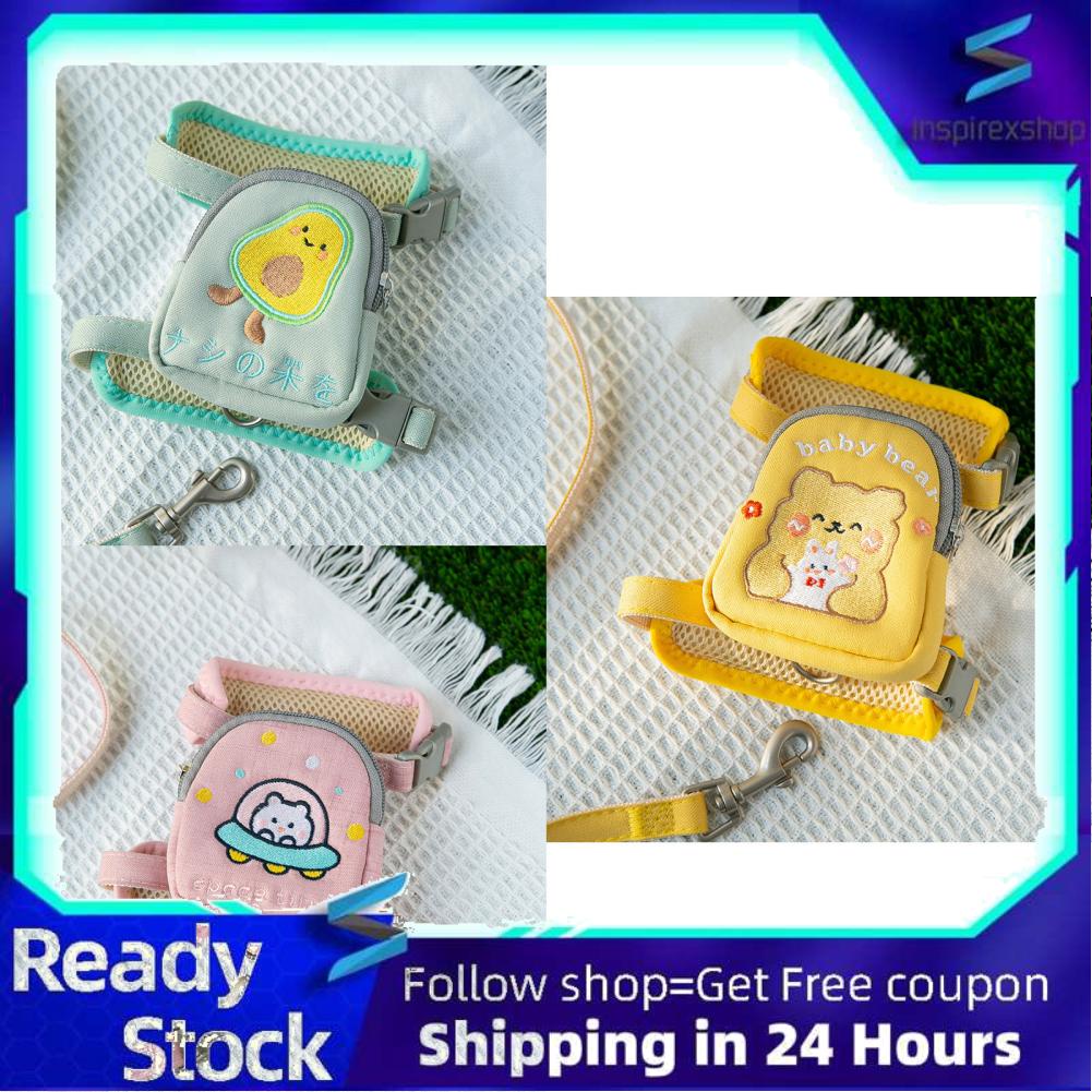 Inspirexshop Pet Backpack Harness Adjustable Outdoor Cat Saddle Bags with Lead Leash for Small Pets Cats Dogs