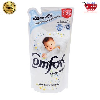 Nước Xả Vải Comfort Túi 800ml cho da nhạy cảm thơm làm mềm sợi vải
