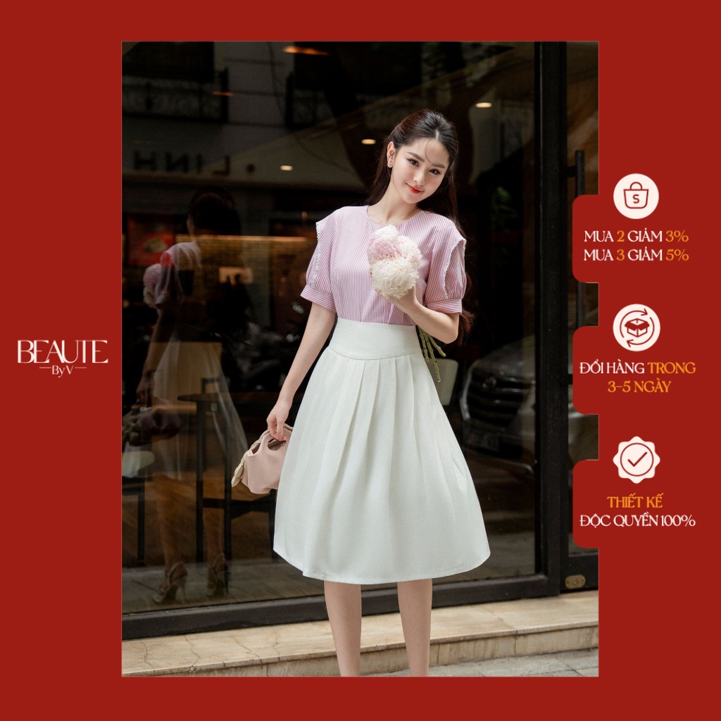 BEAUTEBYV - Chân váy xếp ly Sanley