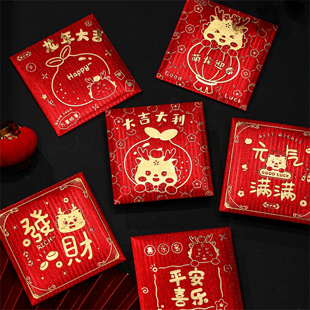 Bao Lì Xì Đỏ May Mắn Phong Cách Trung Hoa Dùng Để Trang Trí Năm Mới