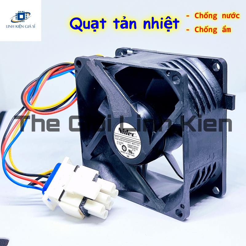 Quạt tản nhiệt chống nước nidec size 8cm x 8cm x 3.8cm 12V - 0.13A siêu bền ~ Model T80E14MS1A7