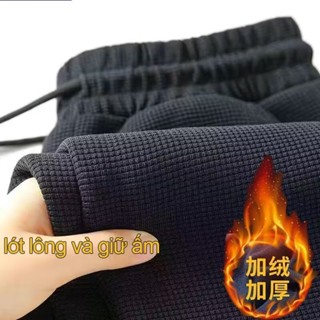 M-5XL Quần Giữ Nhiệt Nam lót lông Quần ống rộng Phối Lông Màu Xanh Dương / Xám / Đen Thời Trang Mùa Đông Cho Nam Giới size m-5xl