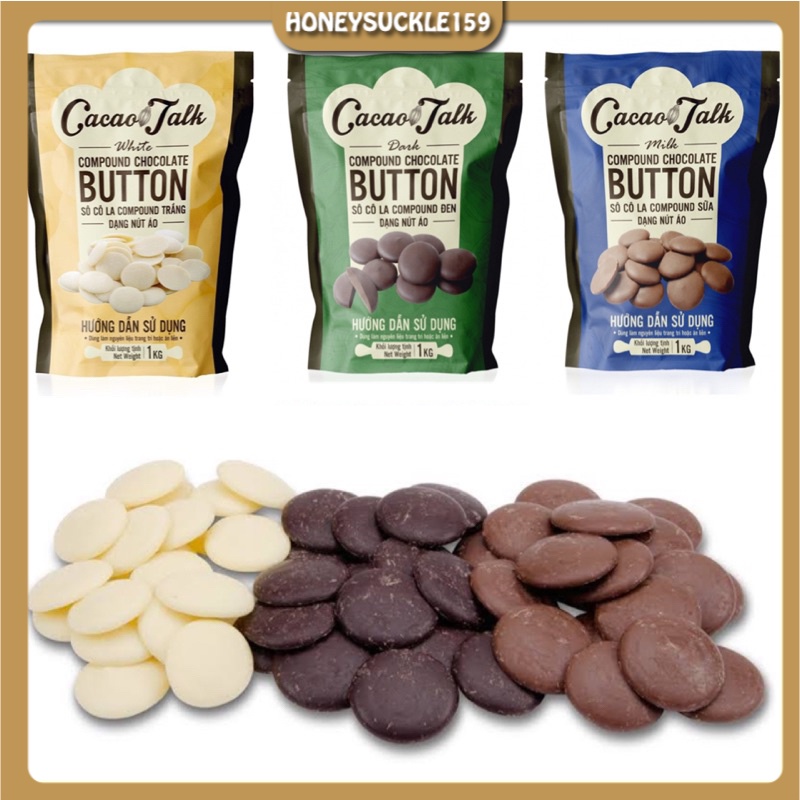 Socola Compound Hạt Nút Cacao Talk 100g (Tách Từ Túi 1kg) Dùng Để Phủ Bánh, Làm Nama Socola, Các Loại Bánh Ngọt, Kẹo