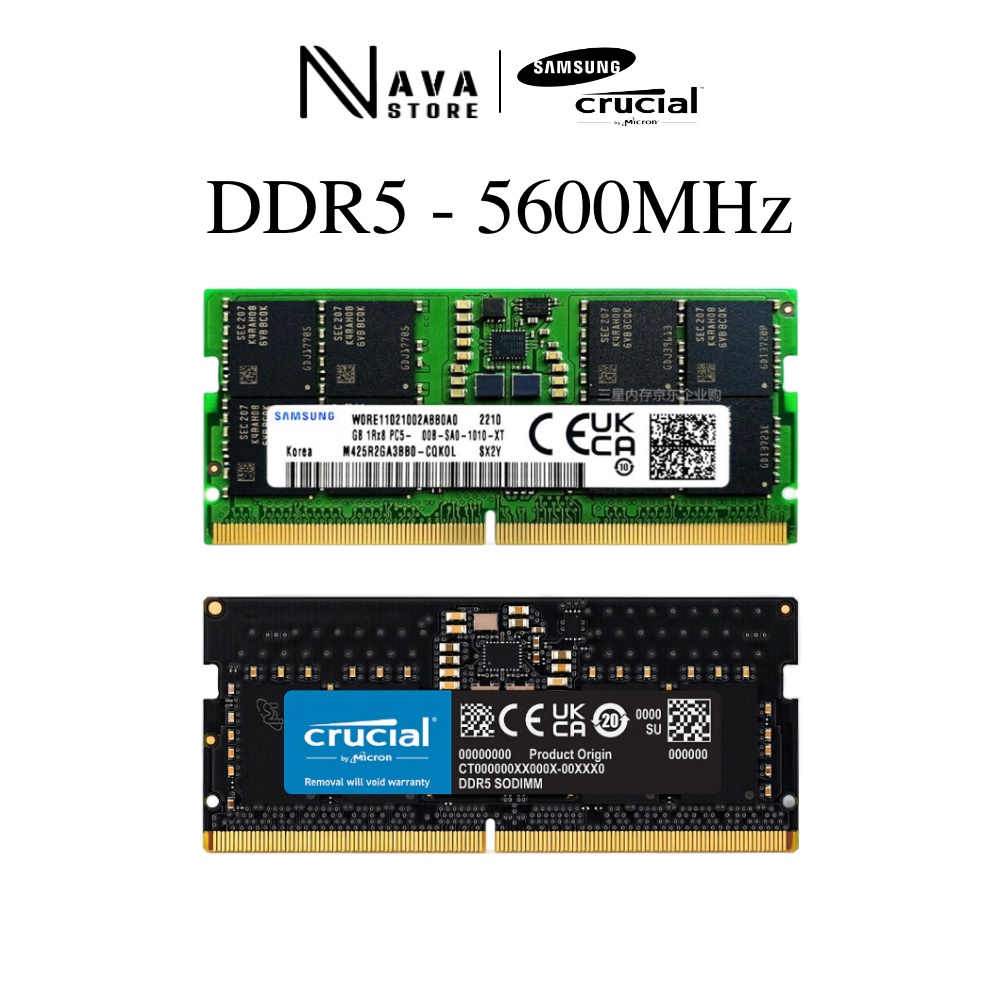 RAM DDR5 Bus 5600MHz 16Gb 32Gb SamSung Crucial Micron lắp được cho Laptop | Mini PC và máy tính ITX 5600 MHz